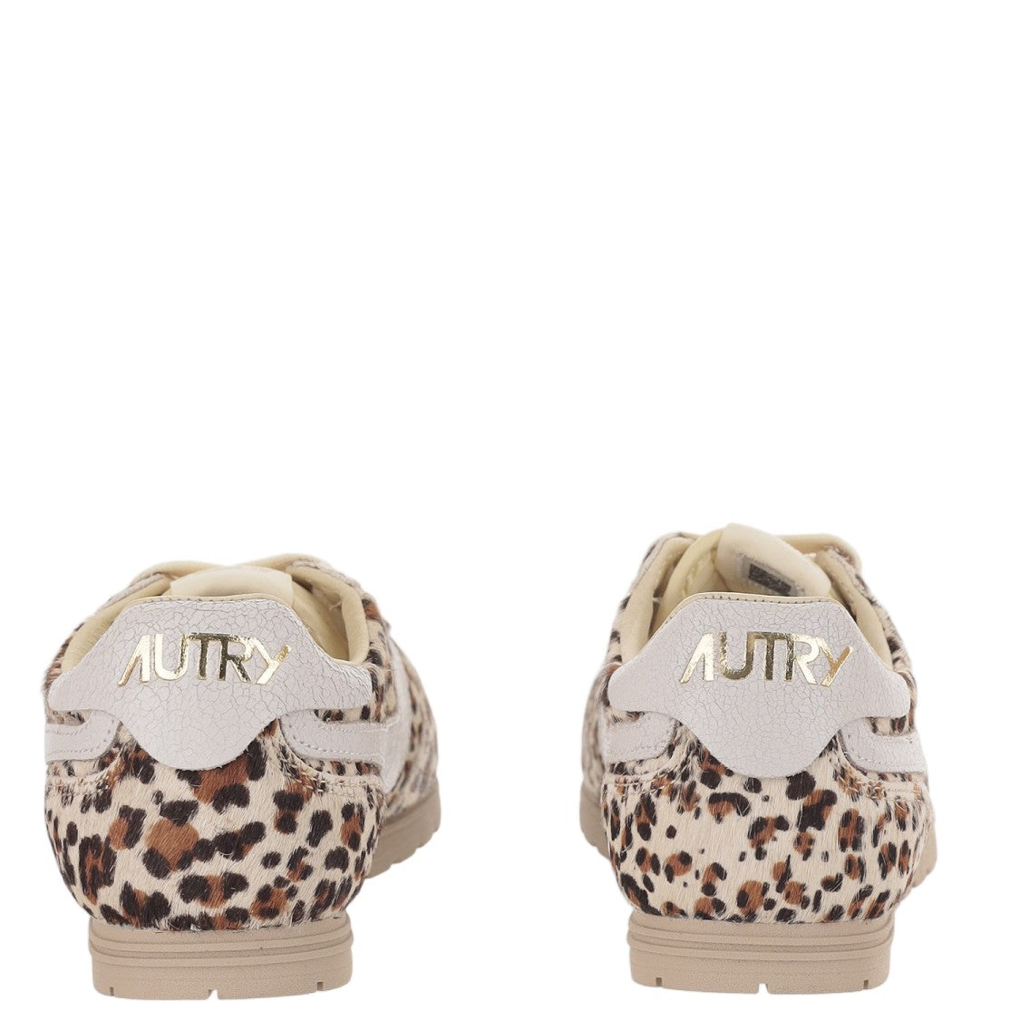 Autry Pony Skin Low-Top Sneakers With Animal Print And Contrast Heel Tab