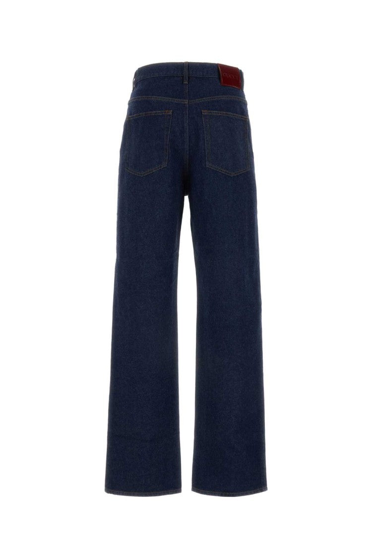 Gucci Blue Denim Wide-Leg Jeans