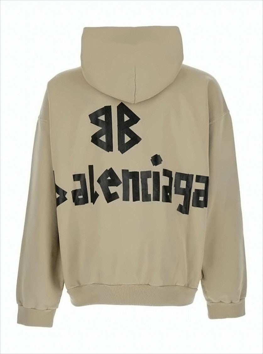 Balenciaga Cropped Hoodie With Bold Graphic Design