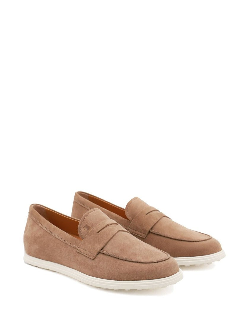 Tod's Suede Slip-On Loafers With Contrasting Rubber Sole