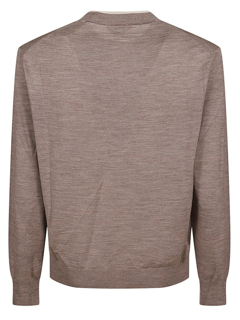 Jacob Cohen Refined Lightweight Crew Neck Sweater In Neutral Beige