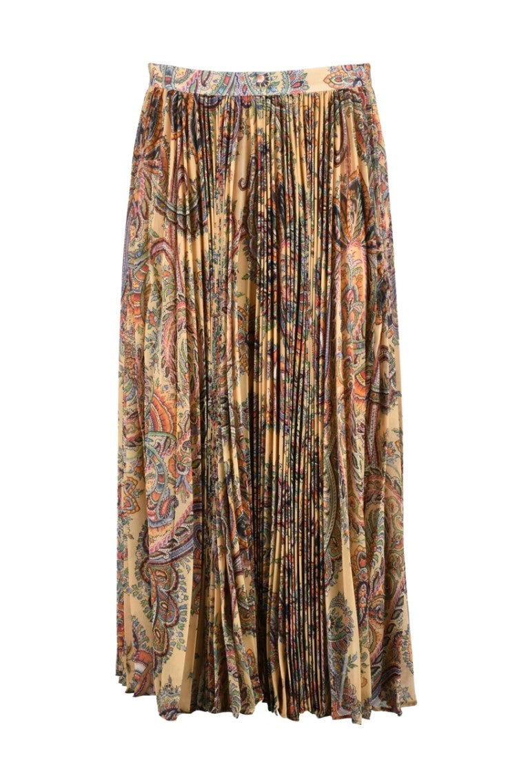 Etro Pleated Maxi Skirt - Cream