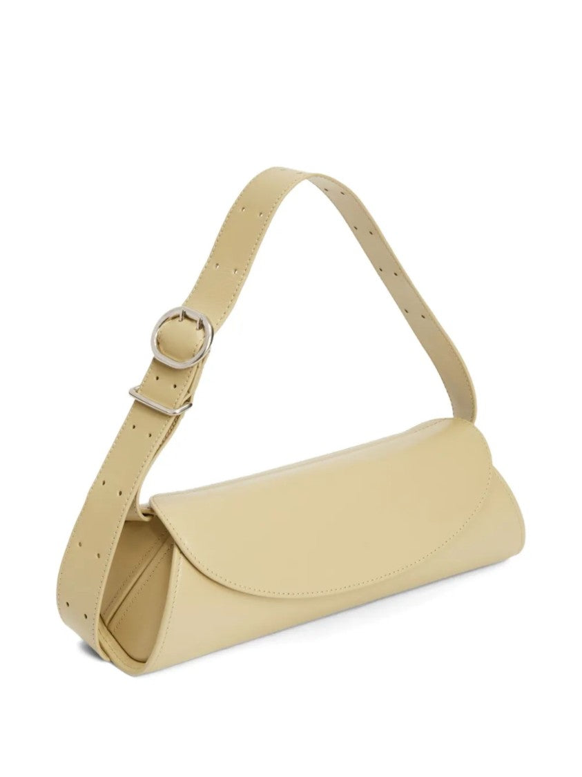Jil Sander Cream Gold Hardware Leather Shoulder Bag