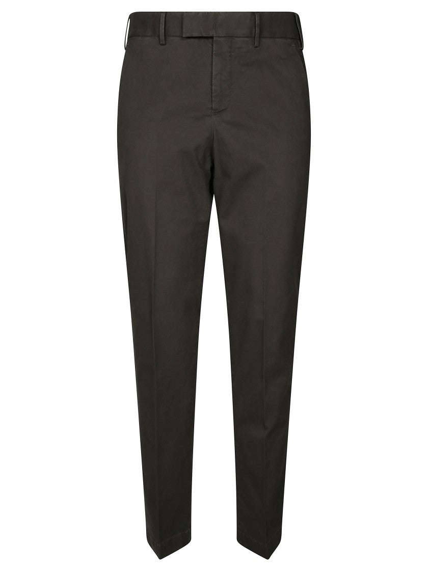Pt01 Tailored Brown Pants With Classic Waistband