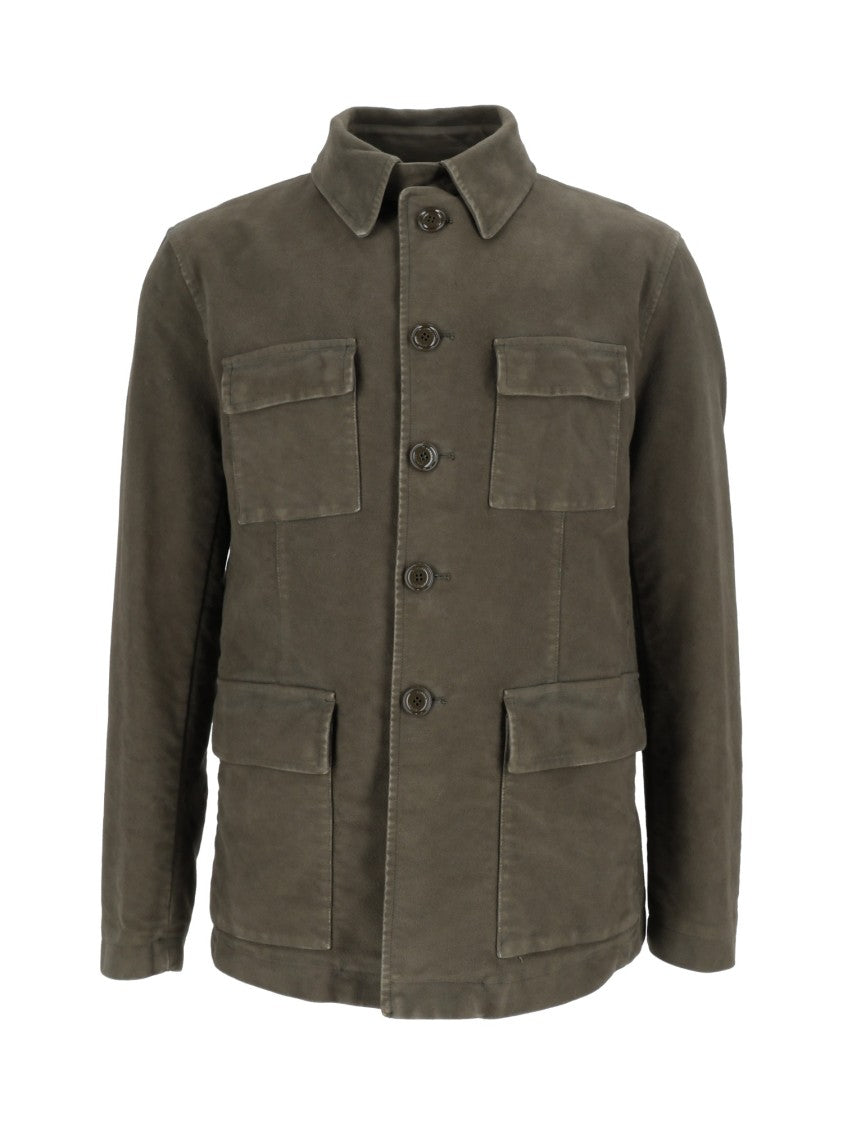Aspesi Ray Structured Brown Pocket Jacket