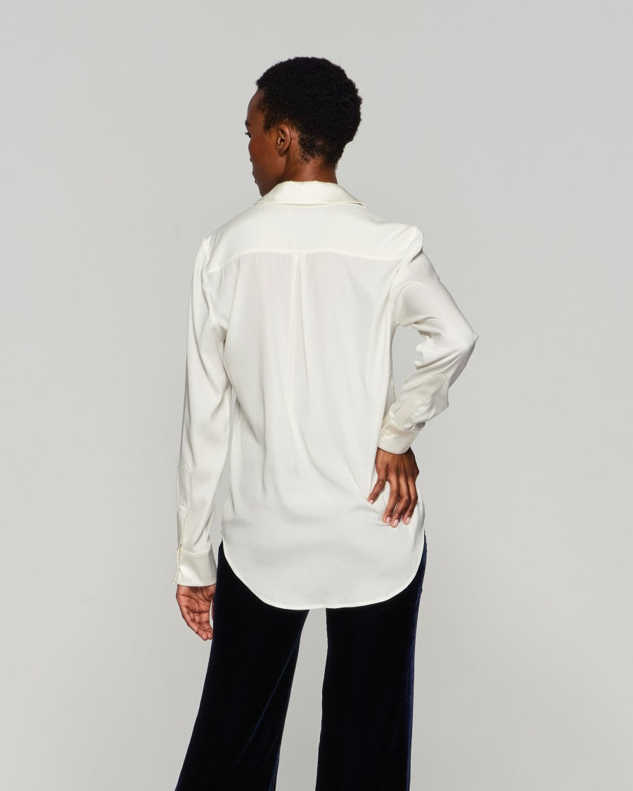 Serena Bute Silk Classic Shirt - Cream