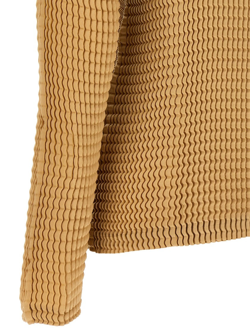 Issey Miyake Suede Like Pleats' Blouse