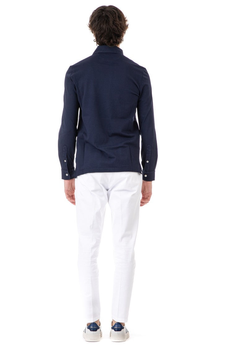 Ballantyne Long Sleeve Cotton Piquet Polo