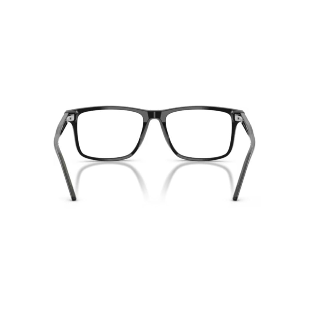 Emporio Armani 0Ea3257 Rectangular Black Acetate Eyeglasses With Polished Finish