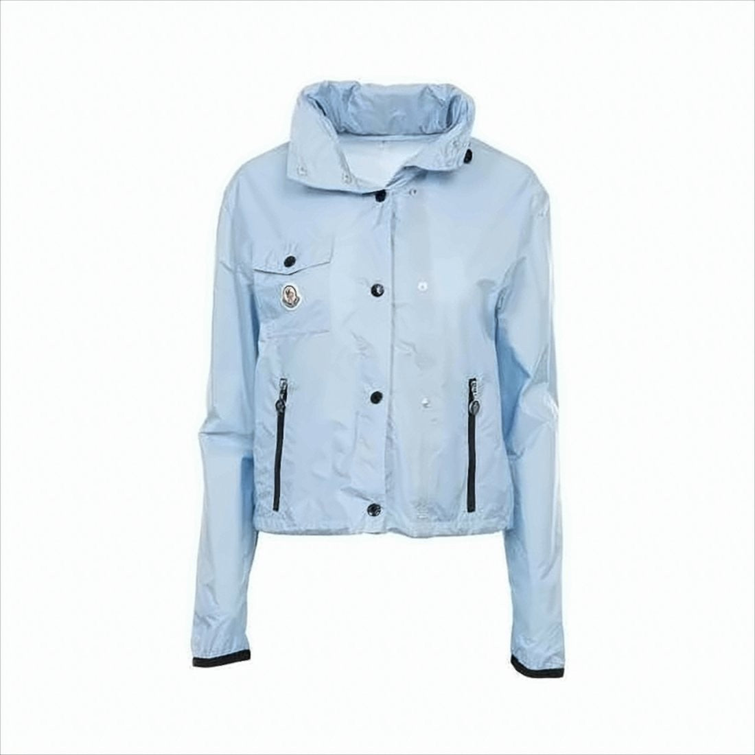 Moncler Cropped Blue Polyamide Moncler Jacket