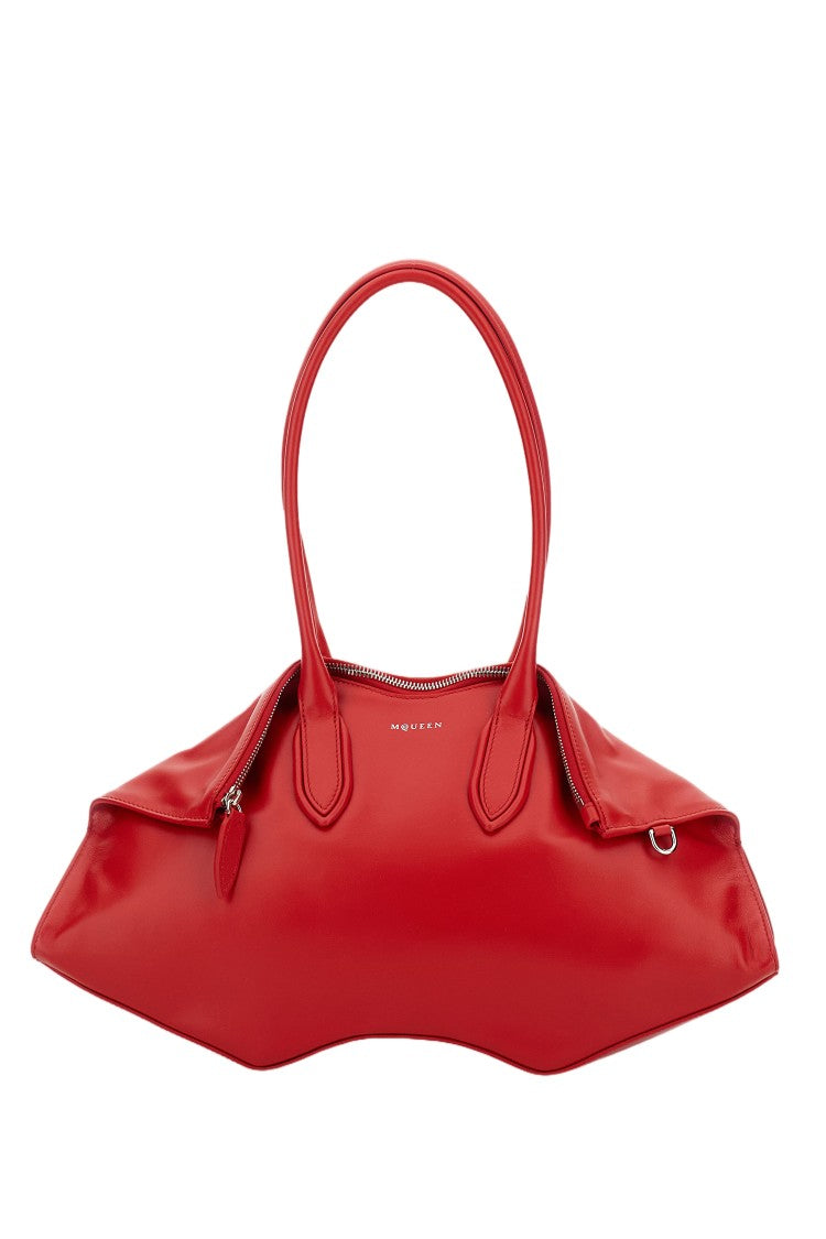 Alexander Mcqueen Sculptural Leather Shoulder Bag With Tubular Handles