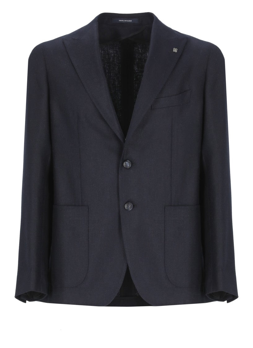Tagliatore Blue Silk Jacket