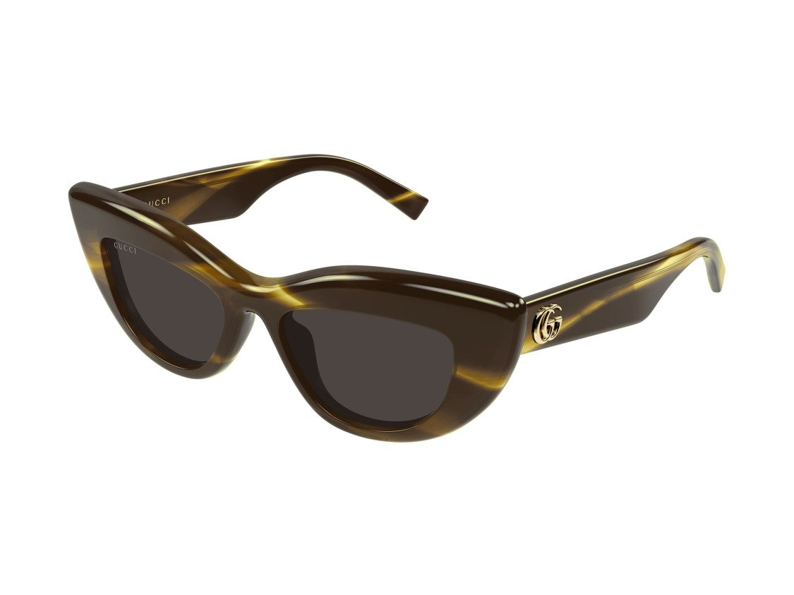 Gucci Gg2031s Glossy Tortoiseshell Bold Cat-Eye Sunglasses