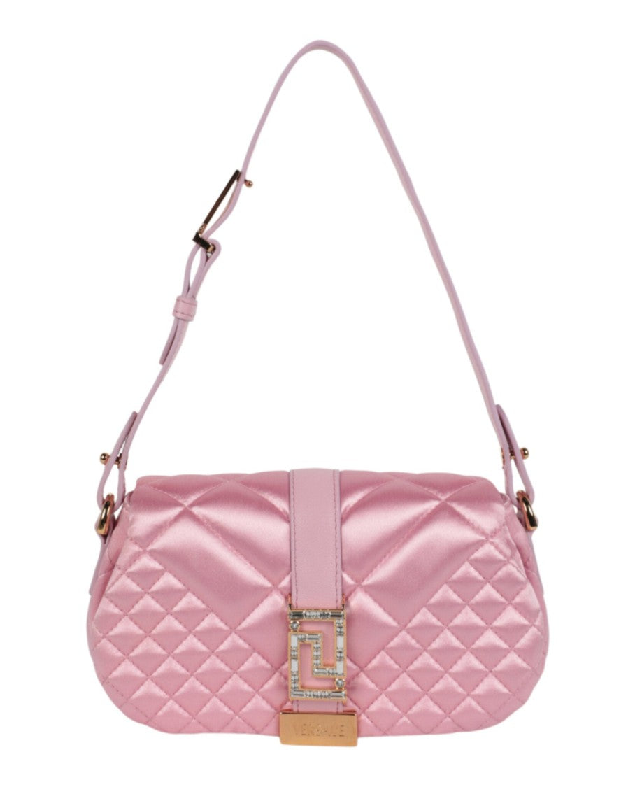 Versace Greca Goddess Quilted Satin Shoulder Bag