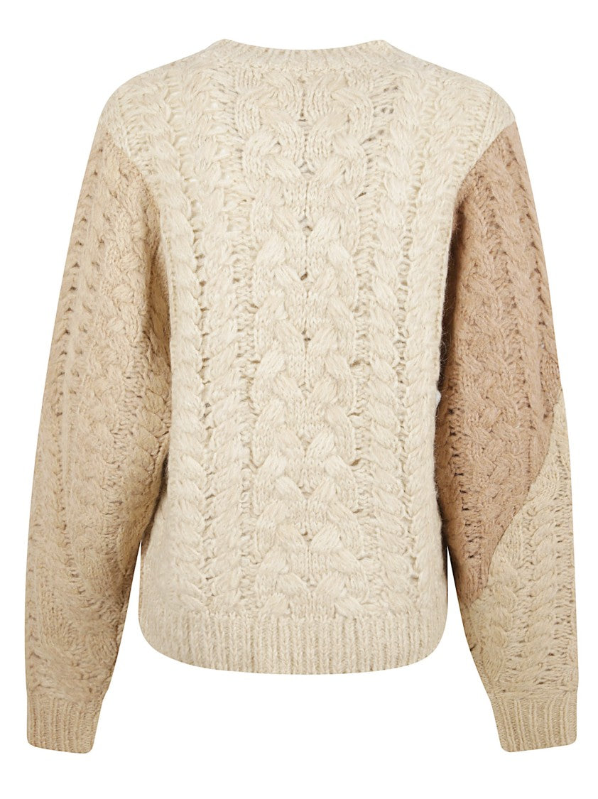 Isabel Marant Asymmetric Hem Patchwork Knit Sweater