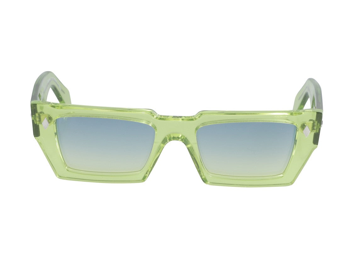 Kador Lime Green Disko Translucent Gradient Oversized Square Sunglasses