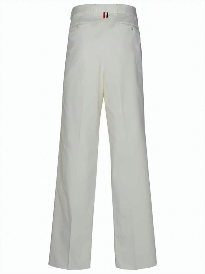 Thom Browne Straight-Leg Pants With Minimalist Design And Tricolor Detail