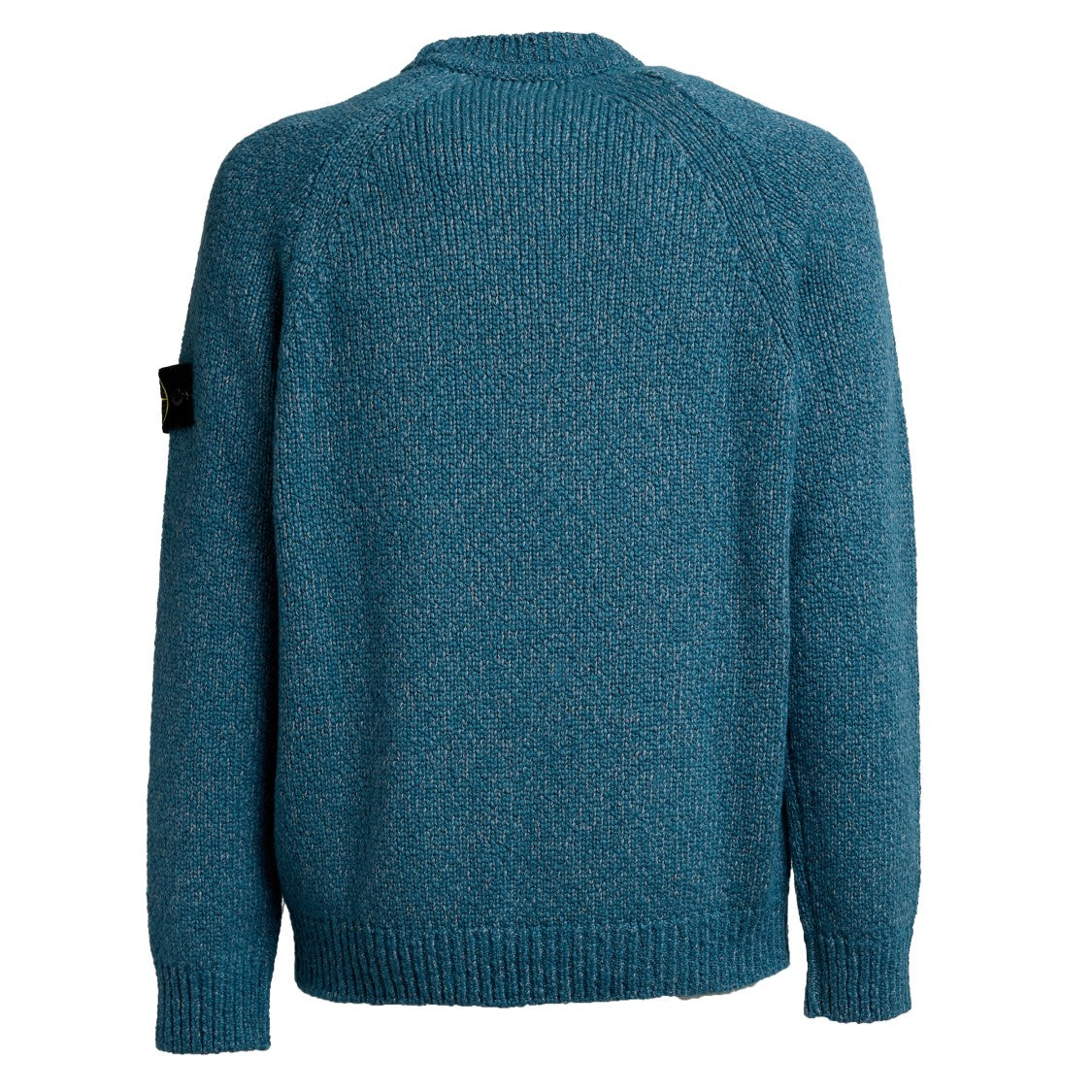 Stone Island Textured Knit Sweater With Crew Neckline And Distinctive Sleeve Patch