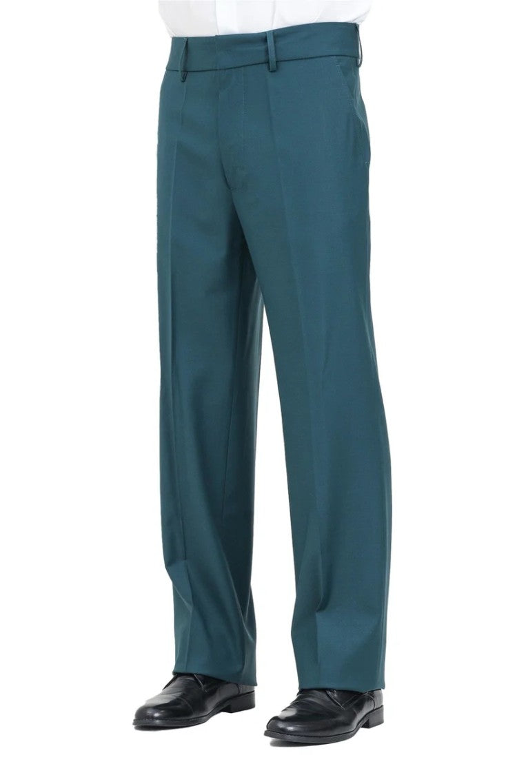 Patrizia Pepe Virgin Wool Stretch Pants - Forest Green