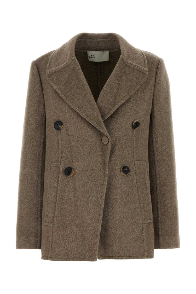 Tory Burch Dove Grey Wool Blend Coat