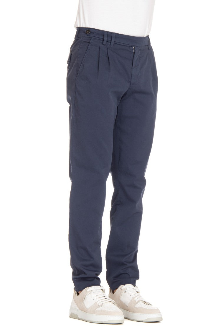 Eleventy Light Cotton Trousers With Waist Adjustments