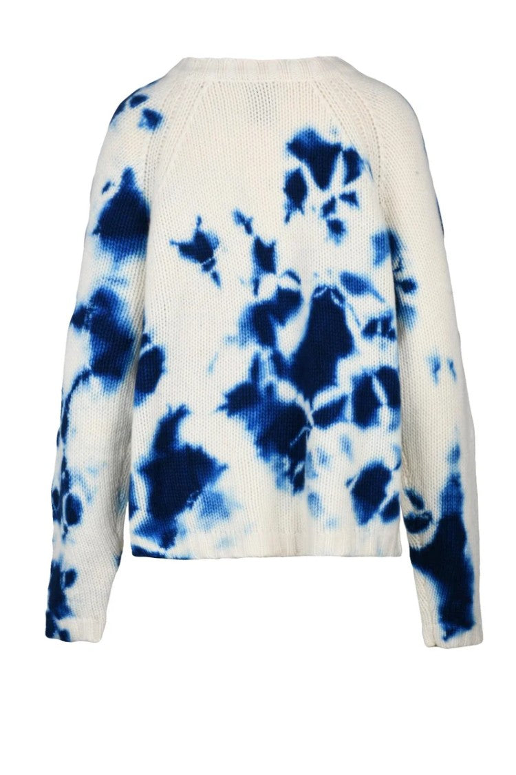 Suzusan Oversized Sweater Cashmere - White/Blue
