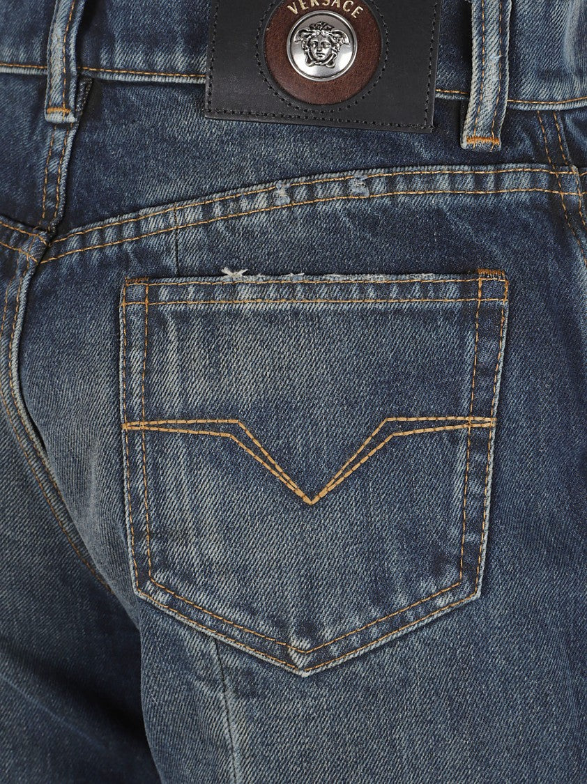 Versace Classic Five-Pocket Dark Washed Denim Jeans