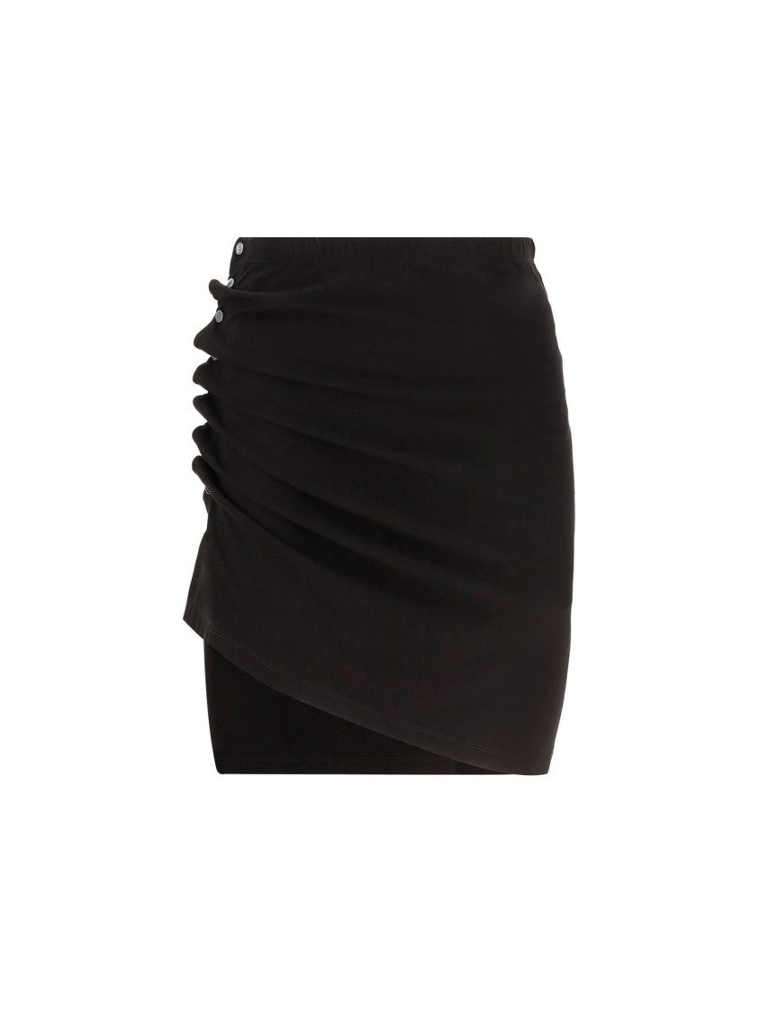 Paco Rabanne Draped Black Mini Skirt
