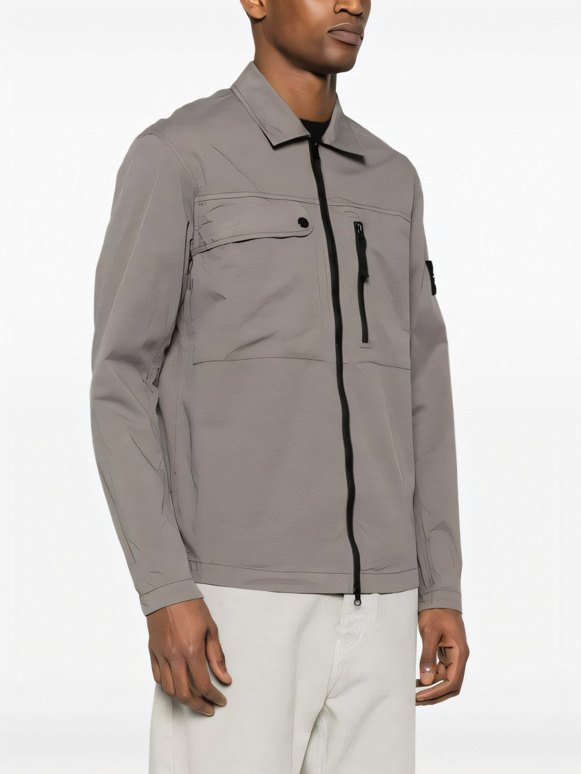 Stone Island Contemporary Casual Jacket With Textured Finish