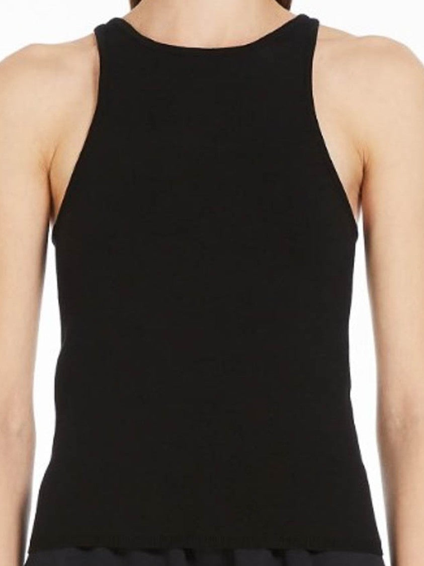Max Mara Fitted Black Sleeveless Tank Top With Scoop Neckline