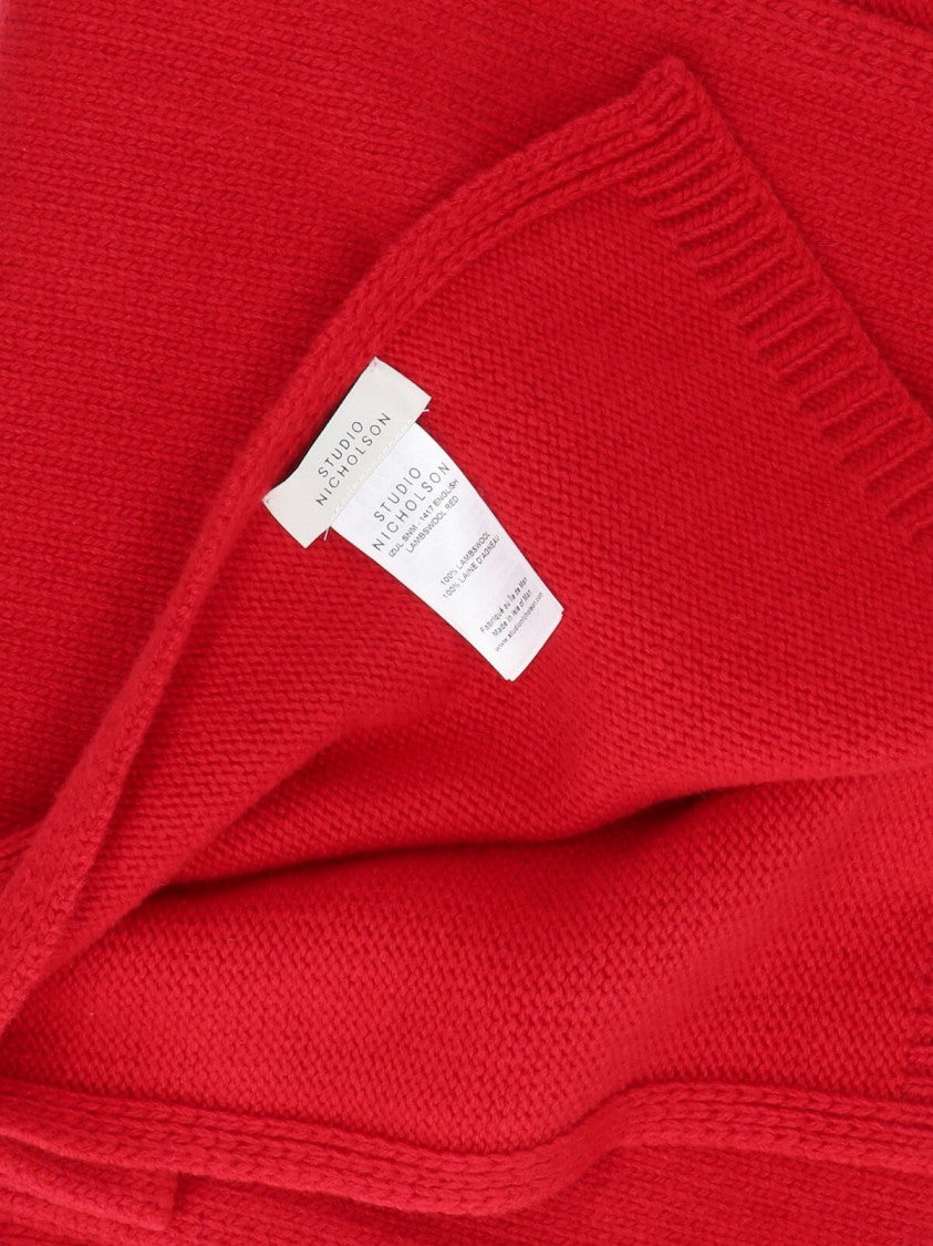 Studio Nicholson Rich Red Scarf With Smooth Texture And Versatile Design