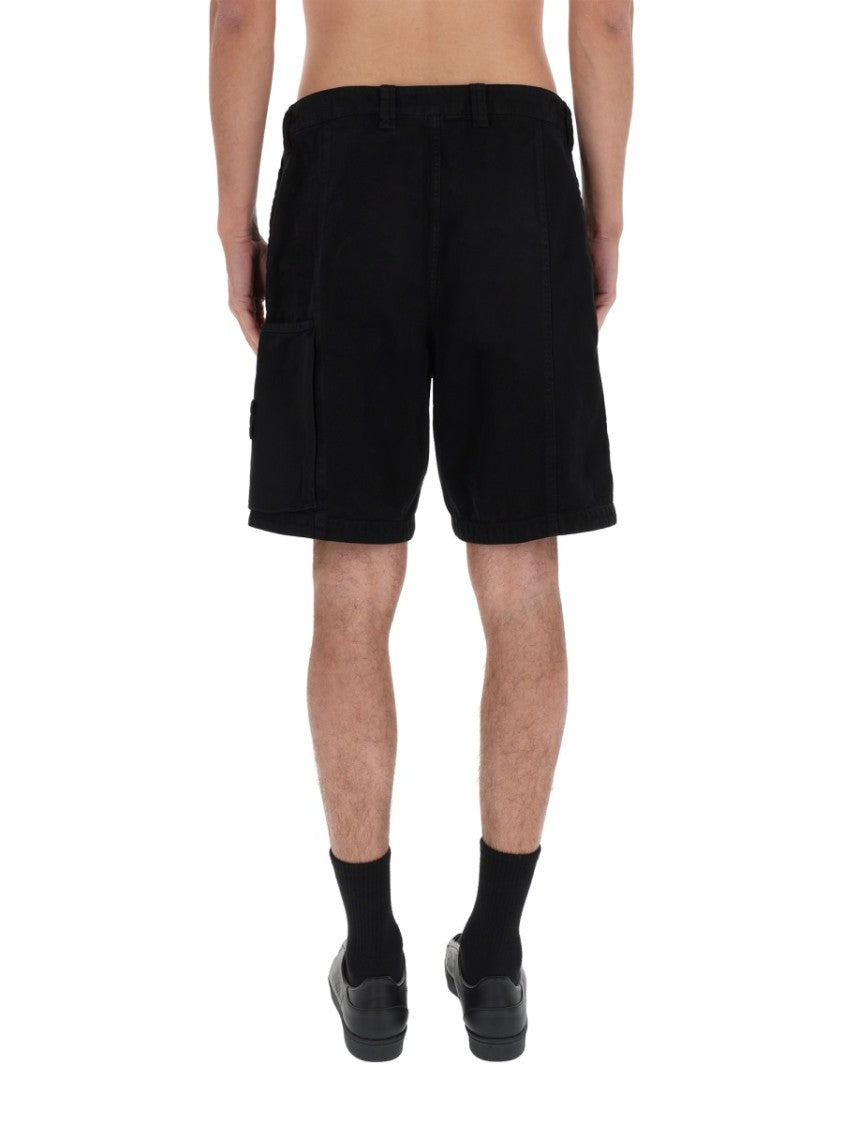 Stone Island Neutral Cargo Multiple Pockets Cotton Shorts