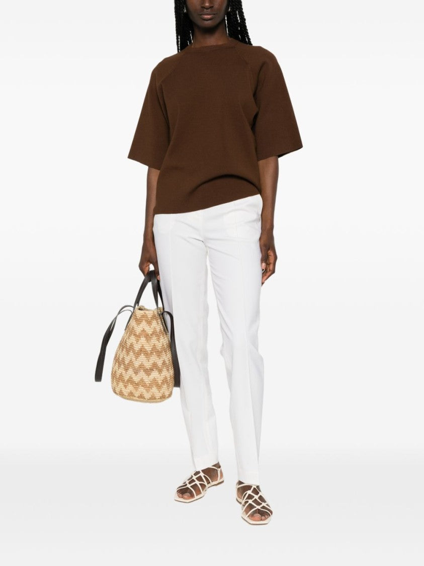 Max Mara Brown Raglan Sleeves Viscose T-Shirt