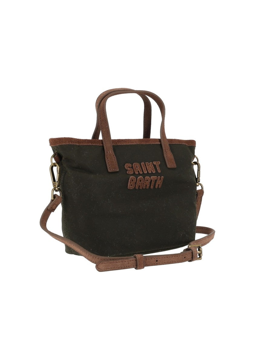 Mc2 Saint Barth Dark Leopard City Bag Mini Waxed Polyester Handbag