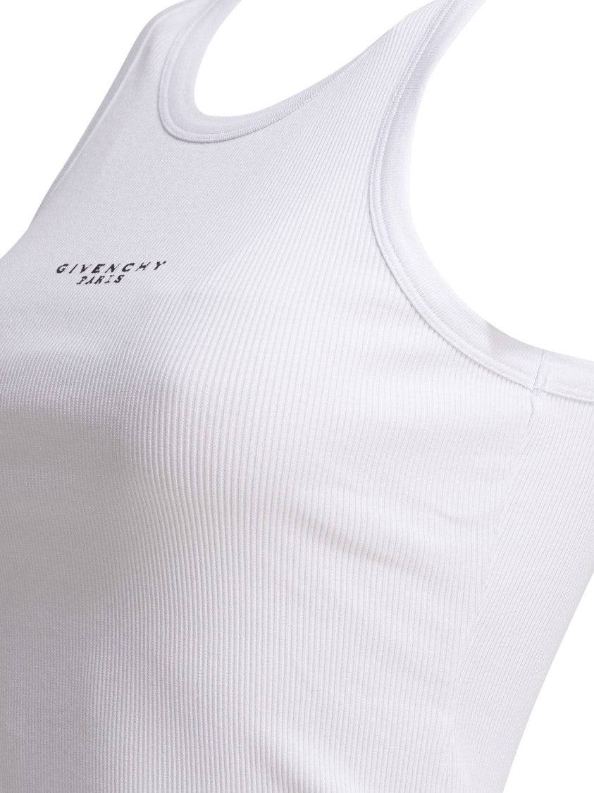 Givenchy Sleeveless Ribbed Top With Subtle Logo Detail