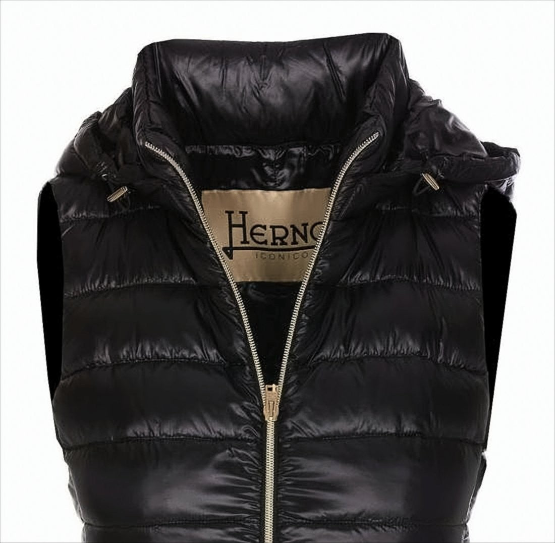 Herno Quilted Sleeveless Puffer Vest With Adjustable Hood