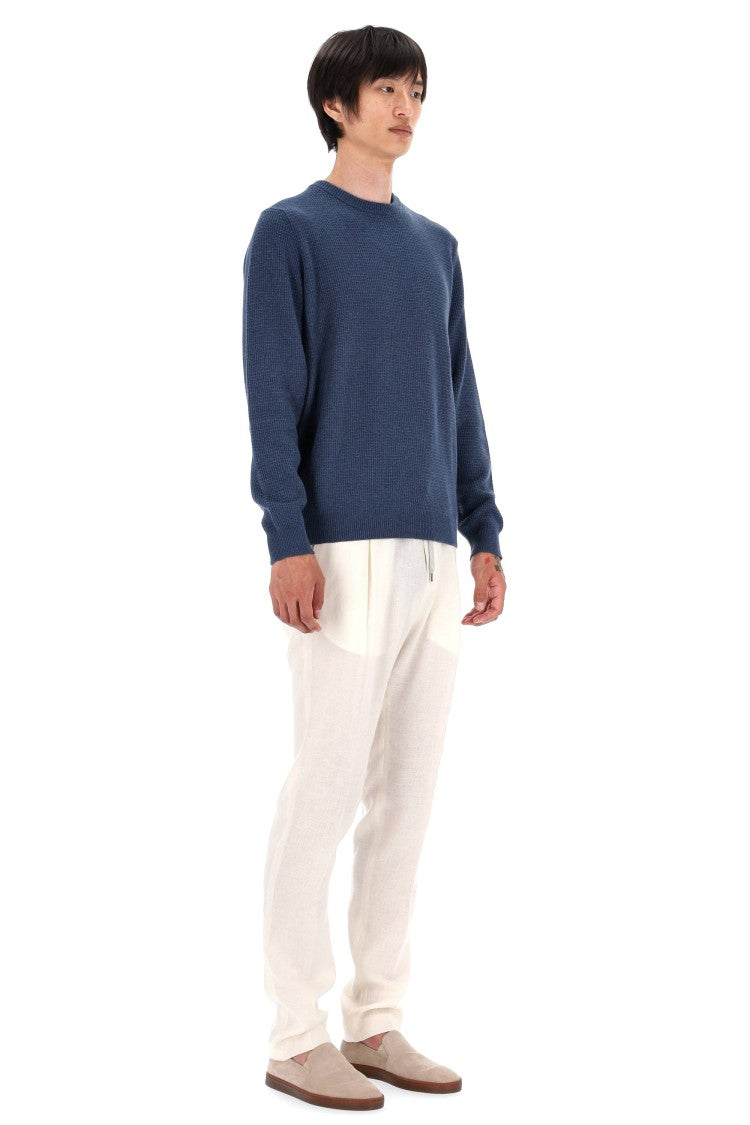 Roberto Collina Military Stitch Cotton Crewneck Sweater