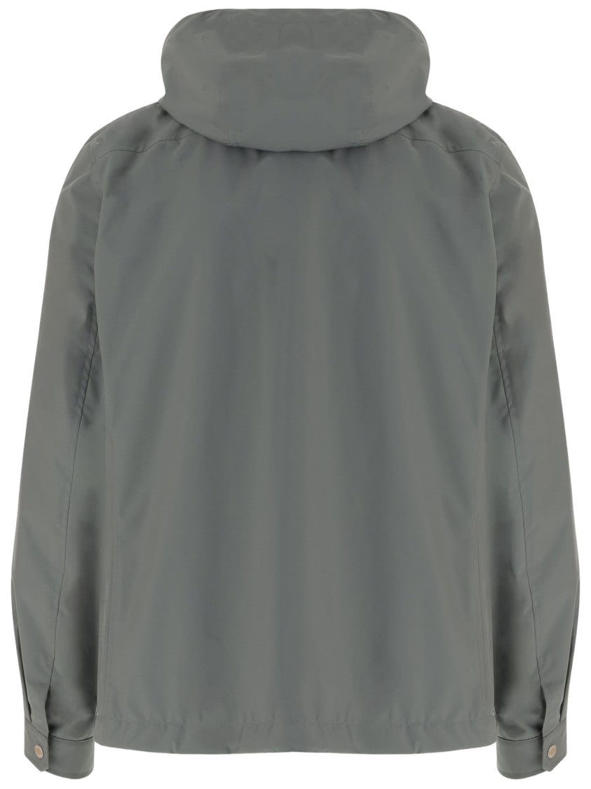 Moorer Gray Technical Fabric Hooded Jacket