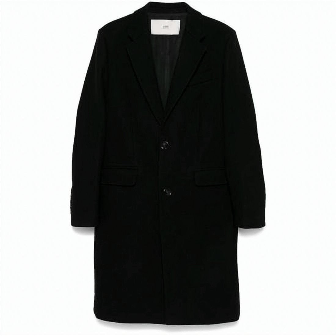 Ami Paris Classic Tailored Wool Coat With Minimalist Design