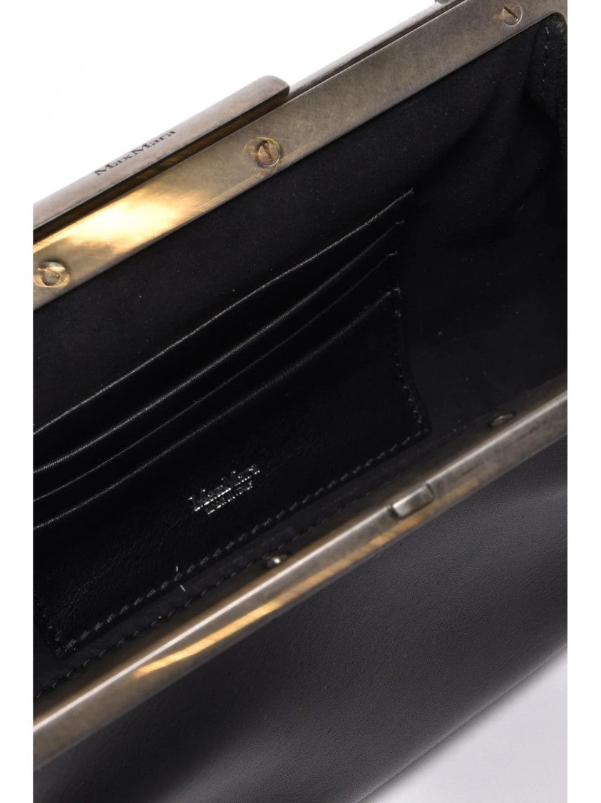 Max Mara Black Clasps Mini Leather Shoulder Bag