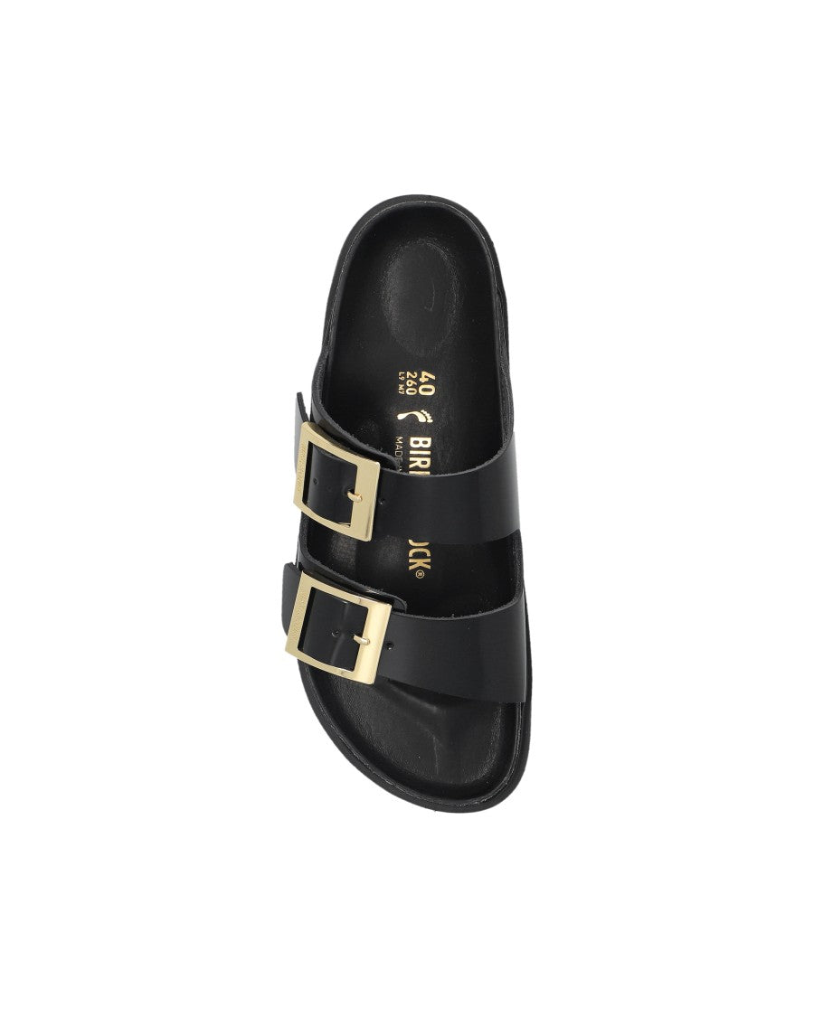 Birkenstock Arizona Droplet Buckle High Shine Black Slides