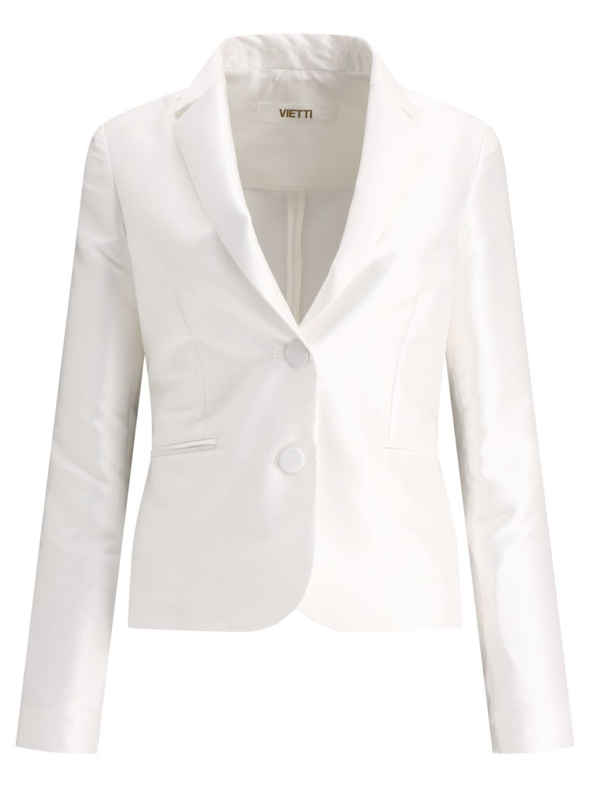 F.It Satin Single-Breasted Blazer