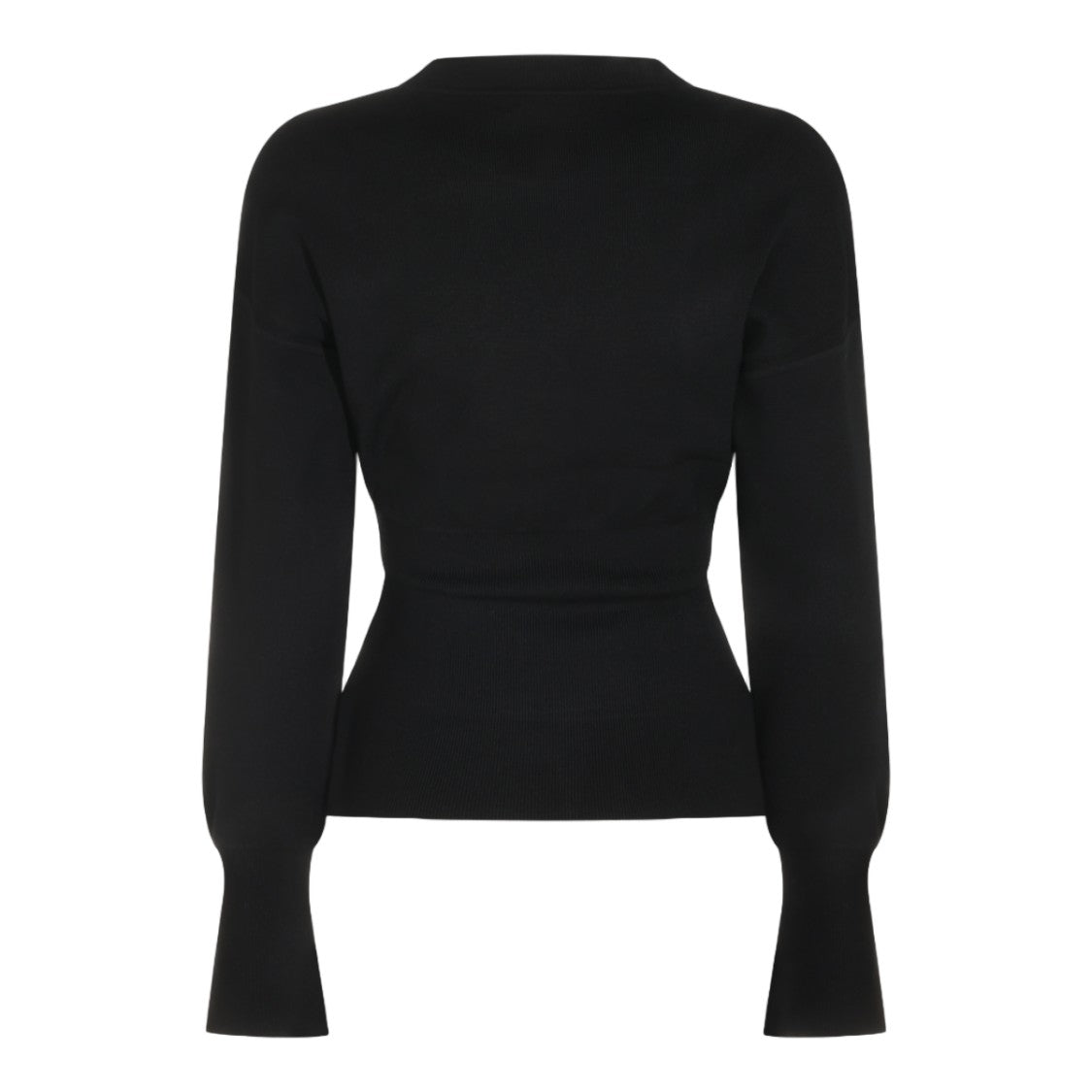 Anine Bing Fitted Ribbed Knit Sweater With Wide Cuffs