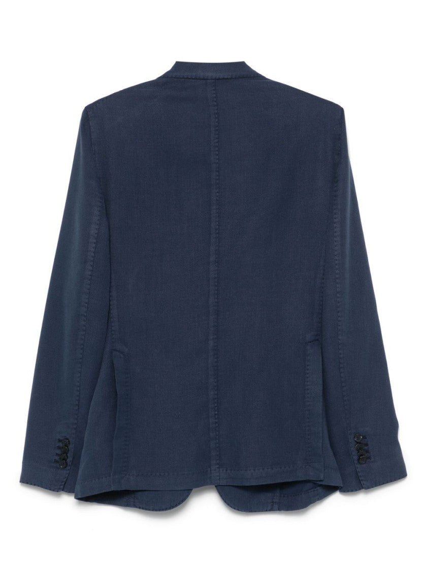 Luigi Bianchi Navy Blue Cotton Jacket