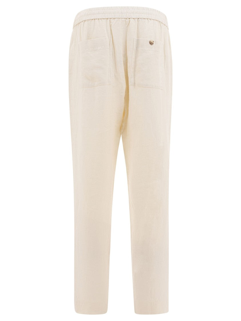 Vince Breathable Hemp Trousers With Practical Pockets