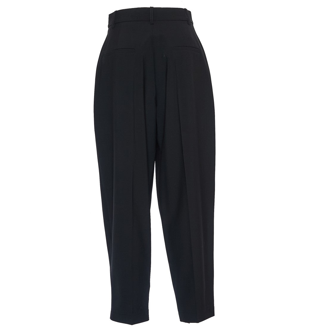 Marni Carrot Fit Black Straight Trousers With Chic Embroidery