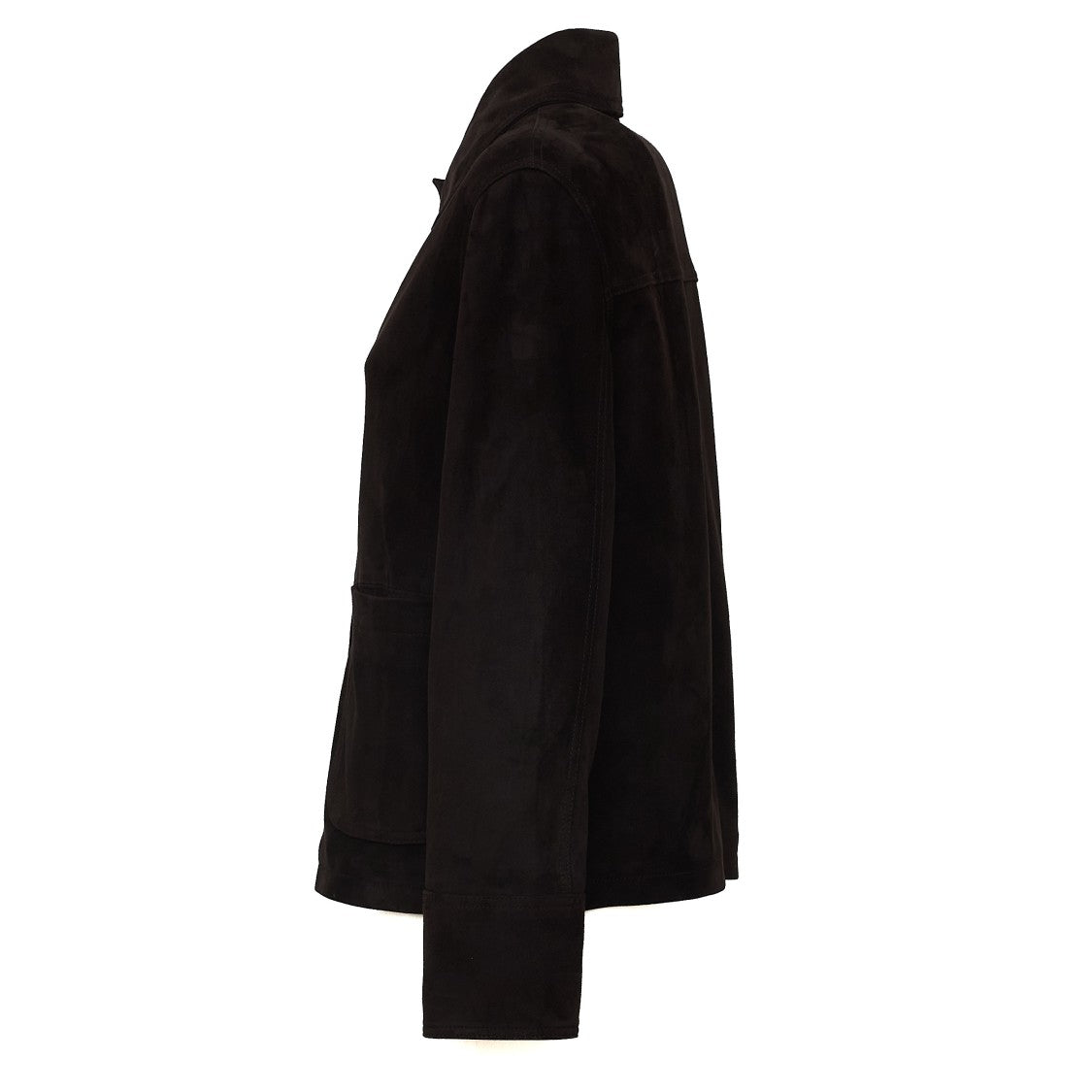 Sword Soft Suede Leather Boxy Shirt Jacket