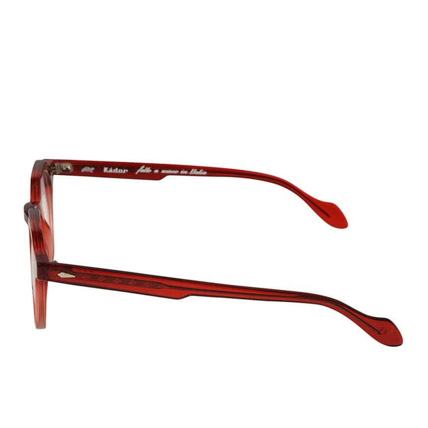 Kador Amadeus Translucent Red Round Frame Eyeglasses With Keyhole Bridge