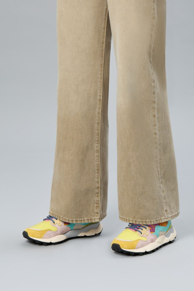 Flower Mountain Multi-Colored Sneakers With Chunky Sole And Decorative Perforations