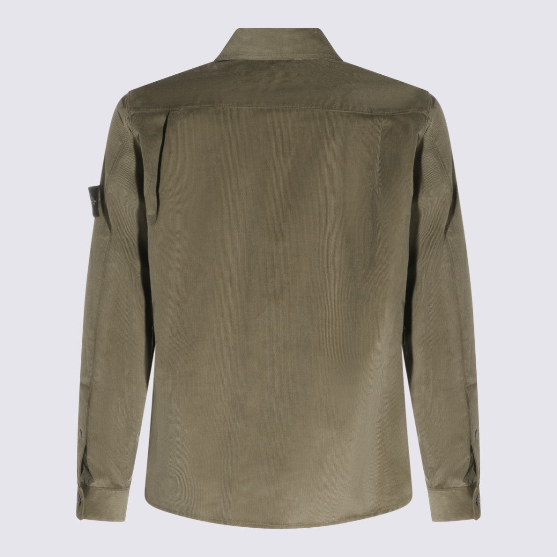 Stone Island Brown Textured Casual Shirt With Button-Up Design